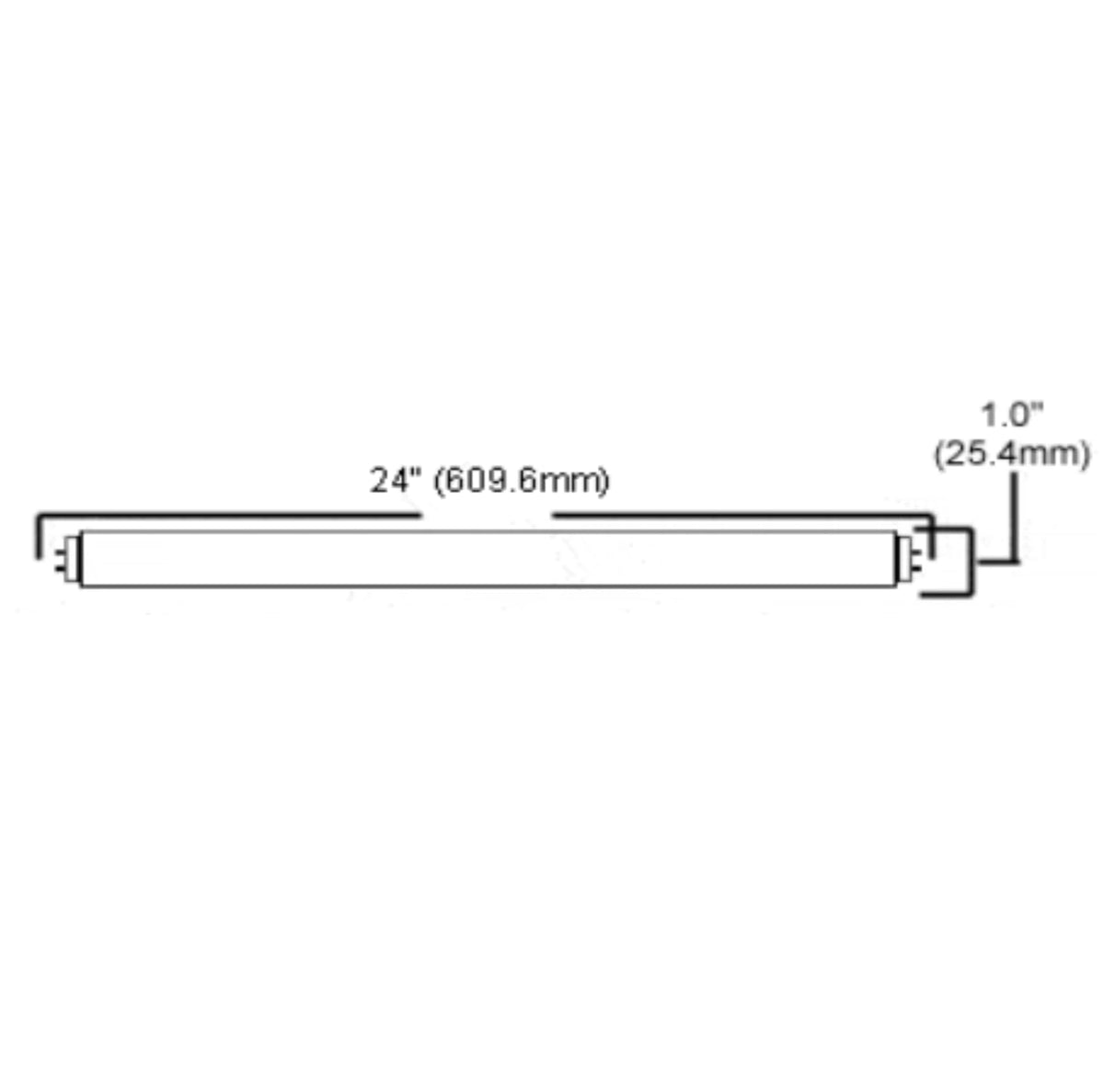 24 Inch T8 Fluorescent Tube Light Bulb 17W 4100K Cool White 2800 Lumen G13 Bi-Pin Base Pack of 10 T501