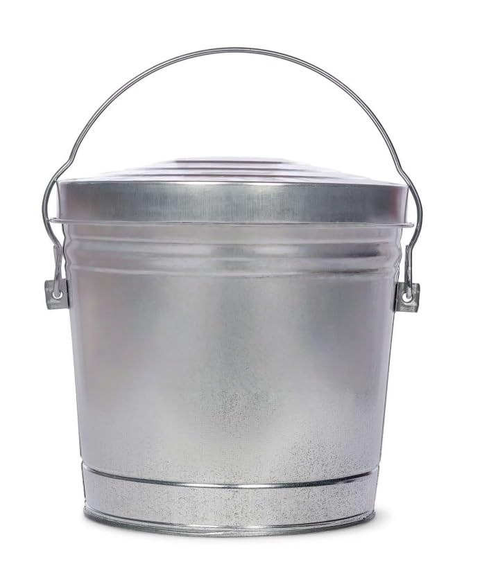 Galvanized Steel 6 Gallon Storage Can with Locking Lid I108
