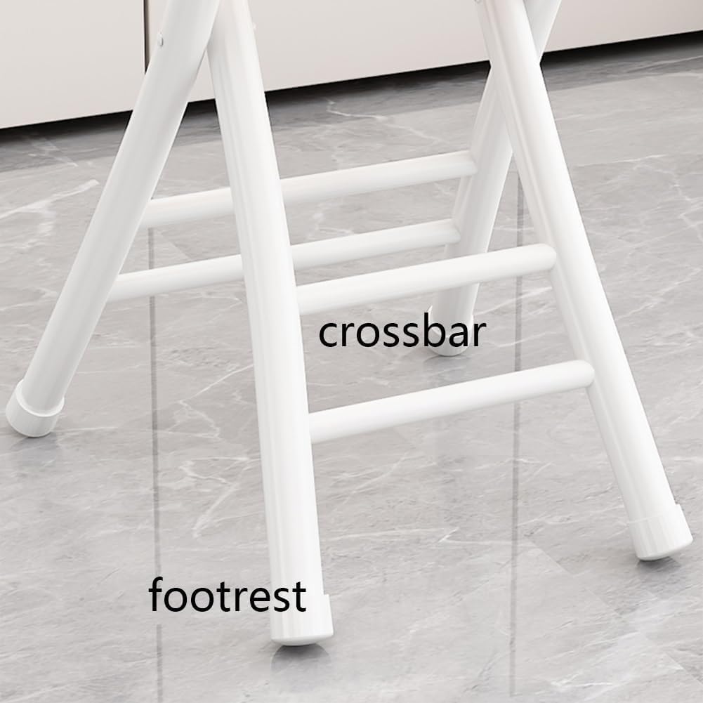 Black Cushioned Leather Portable Folding Stool with Backrest S3582