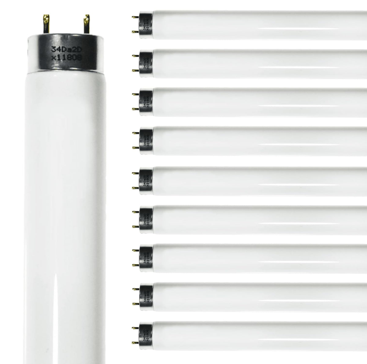 24 Inch T8 Fluorescent Tube Light Bulb 17W 4100K Cool White 2800 Lumen G13 Bi-Pin Base Pack of 10 T501