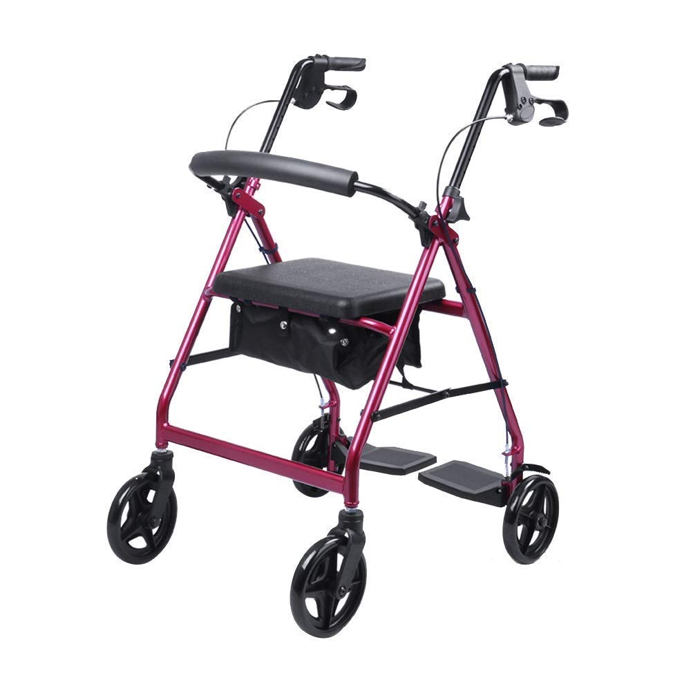 Heavy Duty Folding Aluminum Rollator Walker with Seat and Wheels G23734
