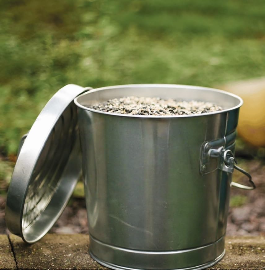 Galvanized Steel 6 Gallon Storage Can with Locking Lid I108