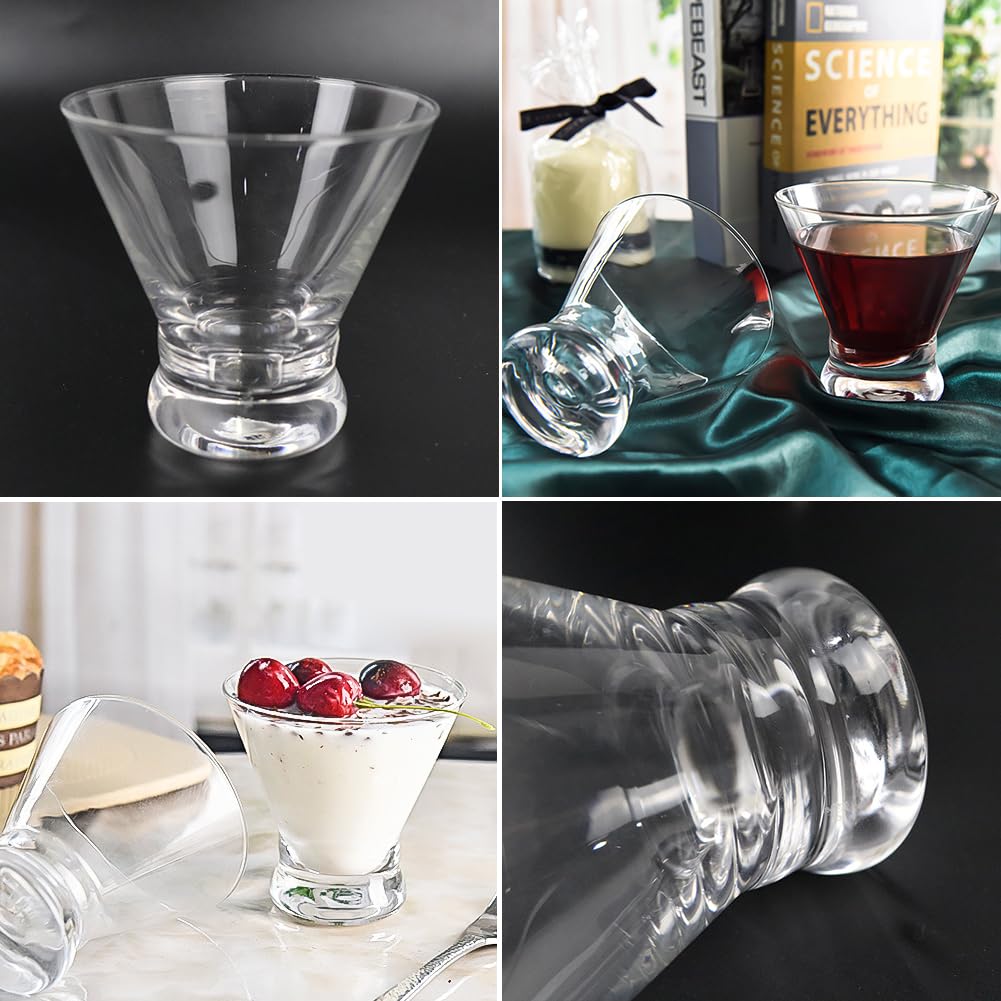 Set of 4 8 oz Stemless Martini Glasses L109