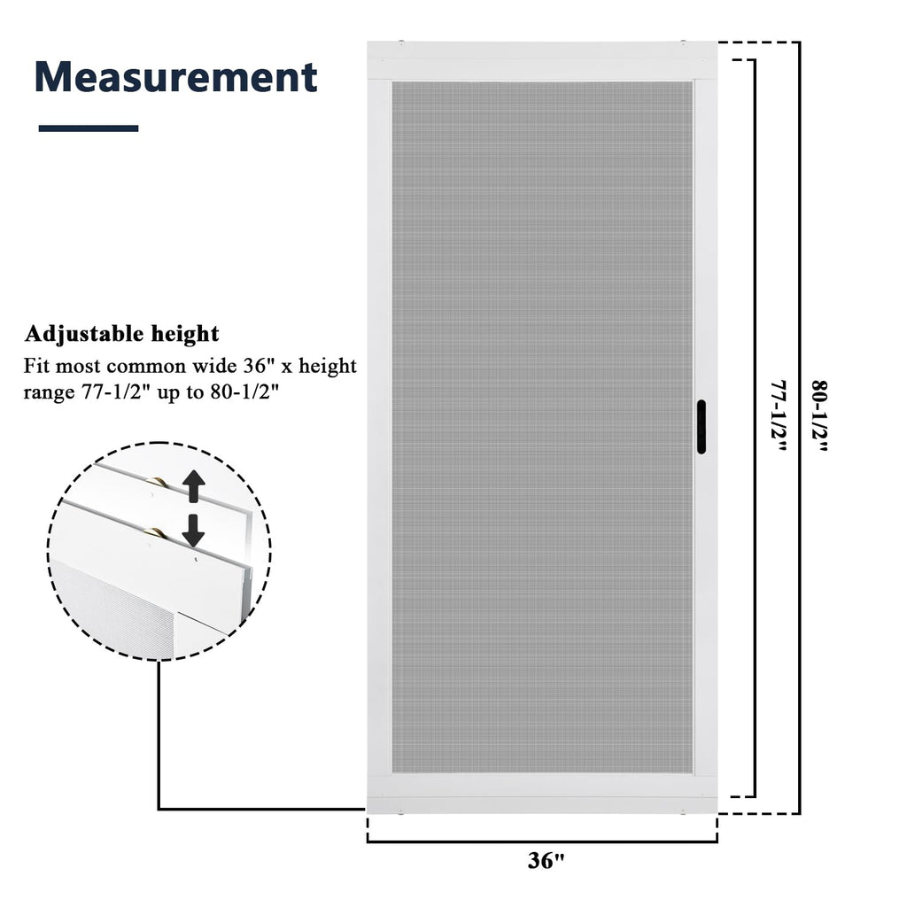 Heavy Duty Aluminum Sliding Screen Door Kit 36''x80'' V3266