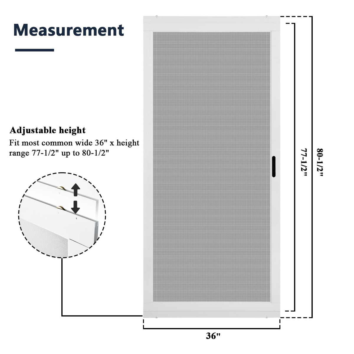 Heavy Duty Aluminum Sliding Screen Door Kit 36''x80'' V3266