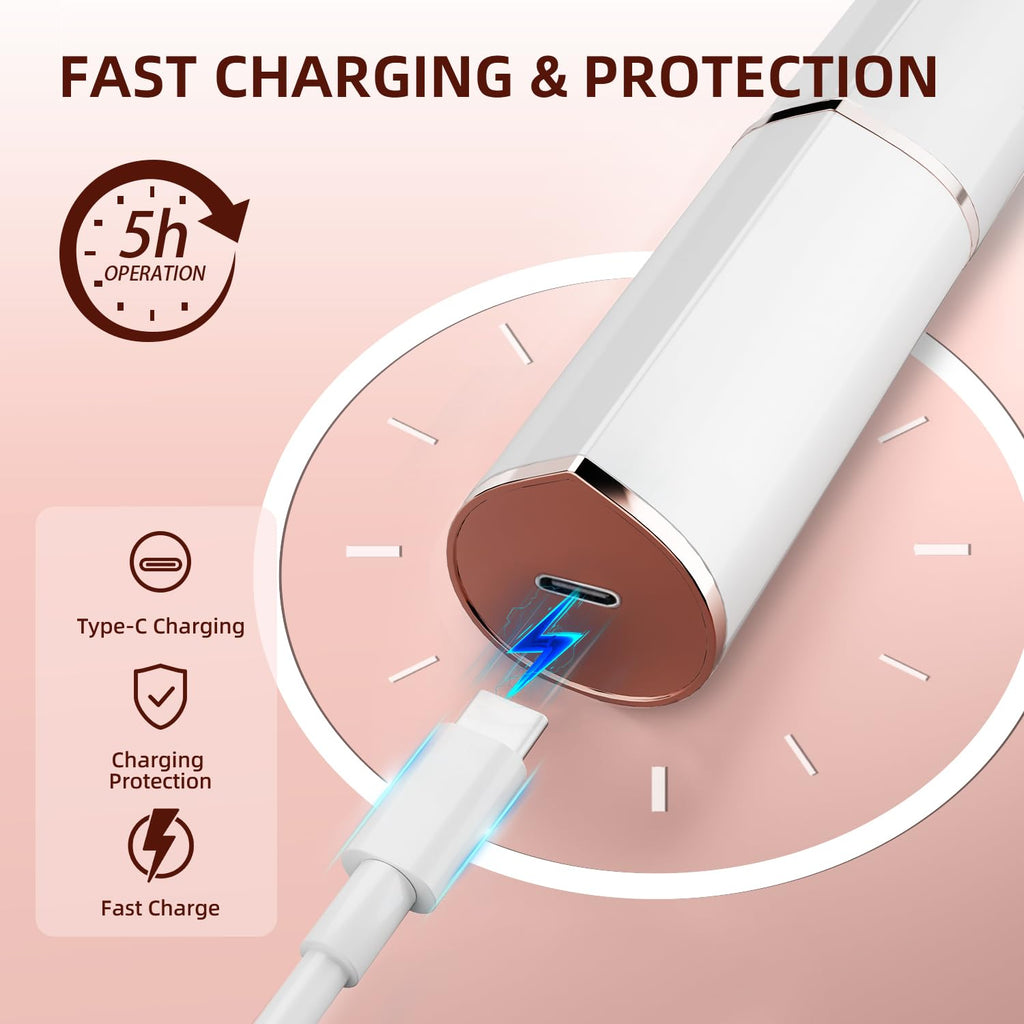 Rechargeable Facial Hair Remover with 2 Replacement Heads C641