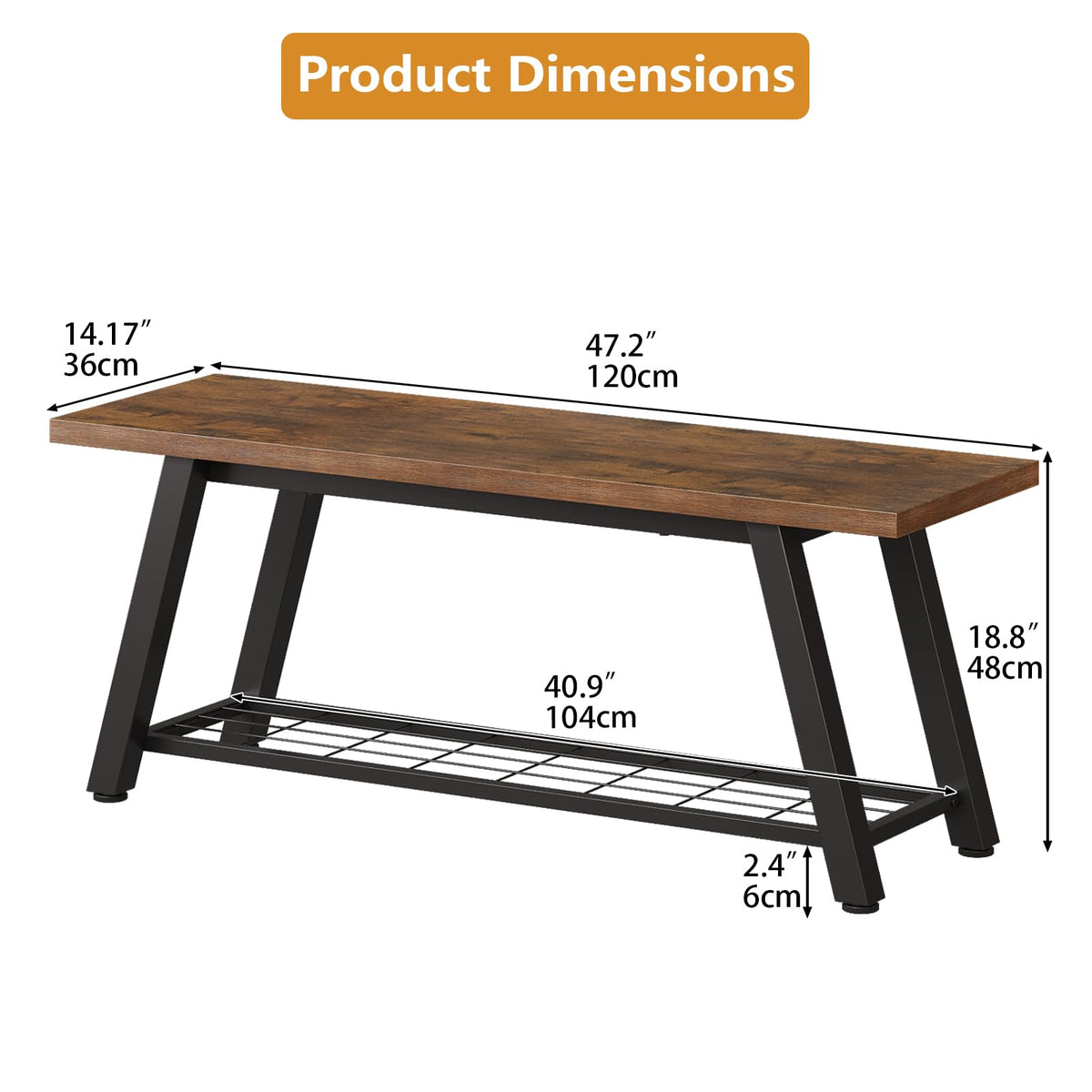 Storage Bench and Shoe Rack B2623