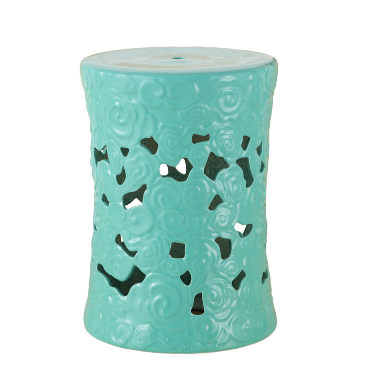Teal Ceramic Garden Stool P145082