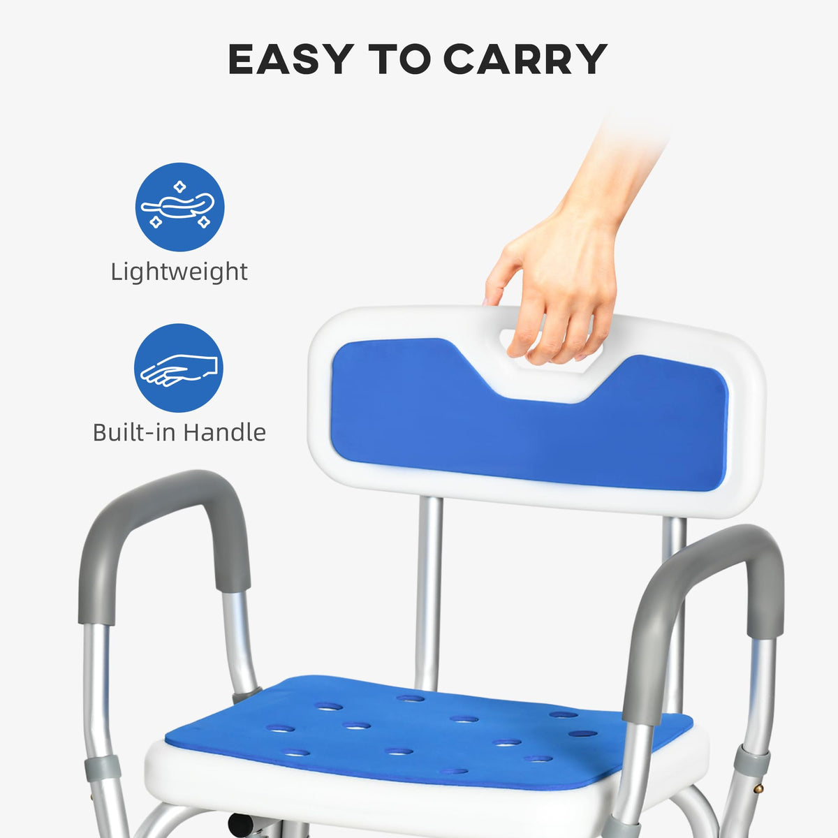 Padded Shower Chair with Arms and Back M313