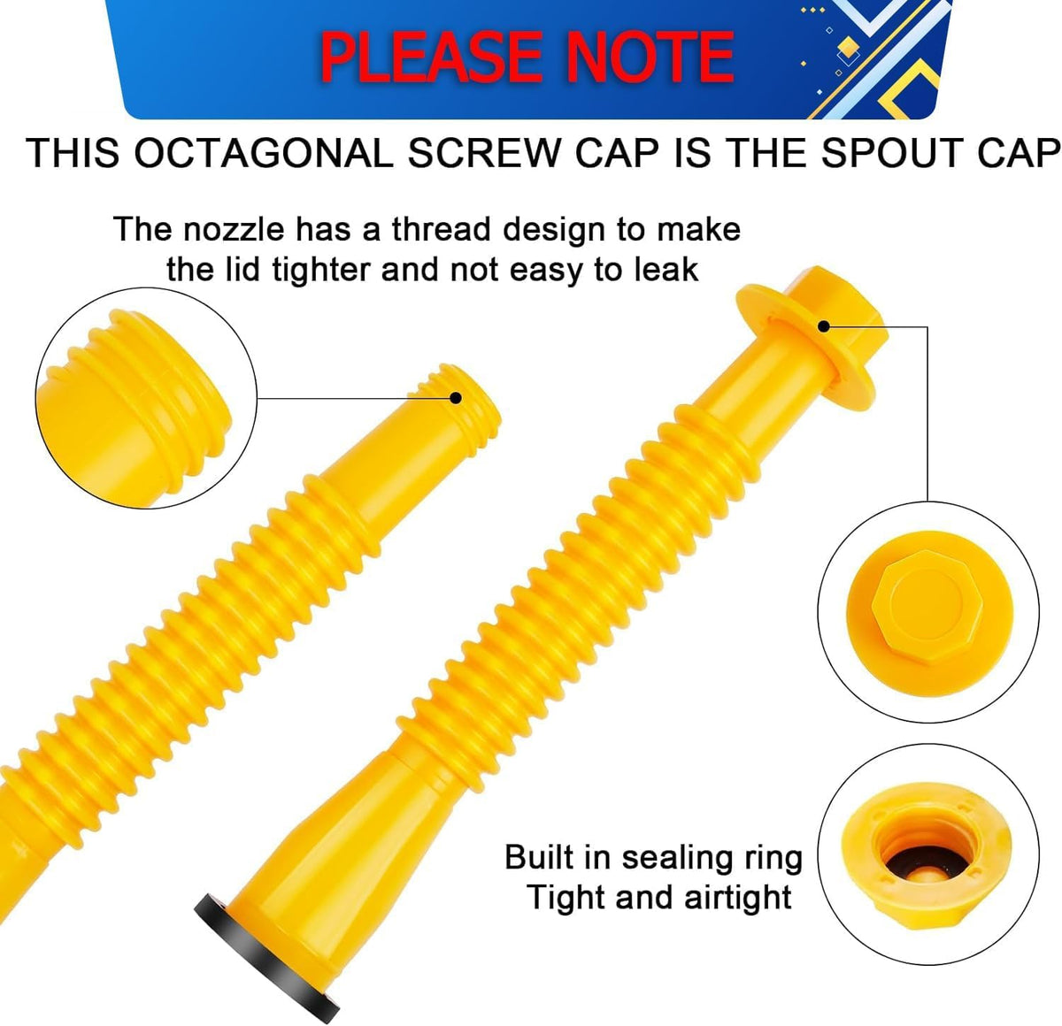 Gas Can Spout Replacement with Vent Caps R640
