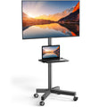 Rolling TV Stand on Wheels for 23-65 Inch TVs, Tilt Mobile TV Cart Holds up to 99 lbs with Adjustable Height Shelf O582