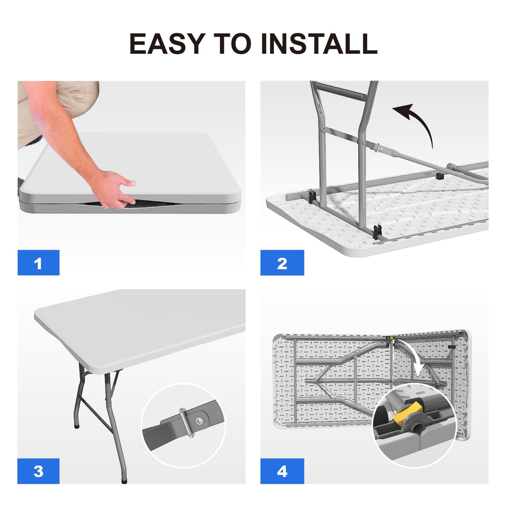 6FT White Folding Table V170
