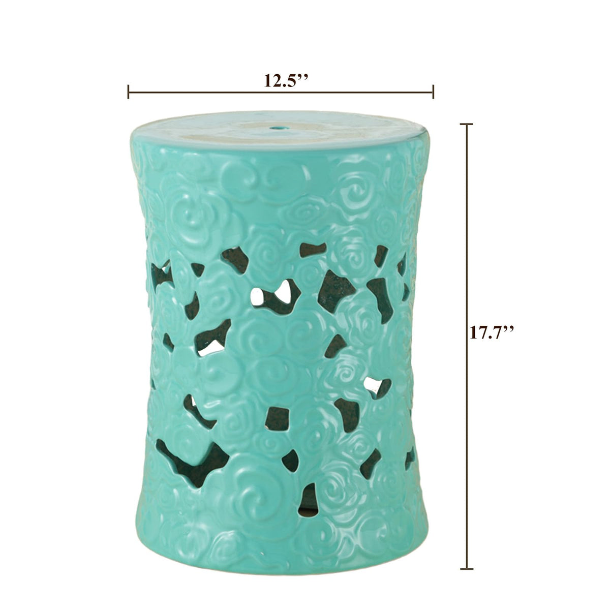 Teal Ceramic Garden Stool P145082