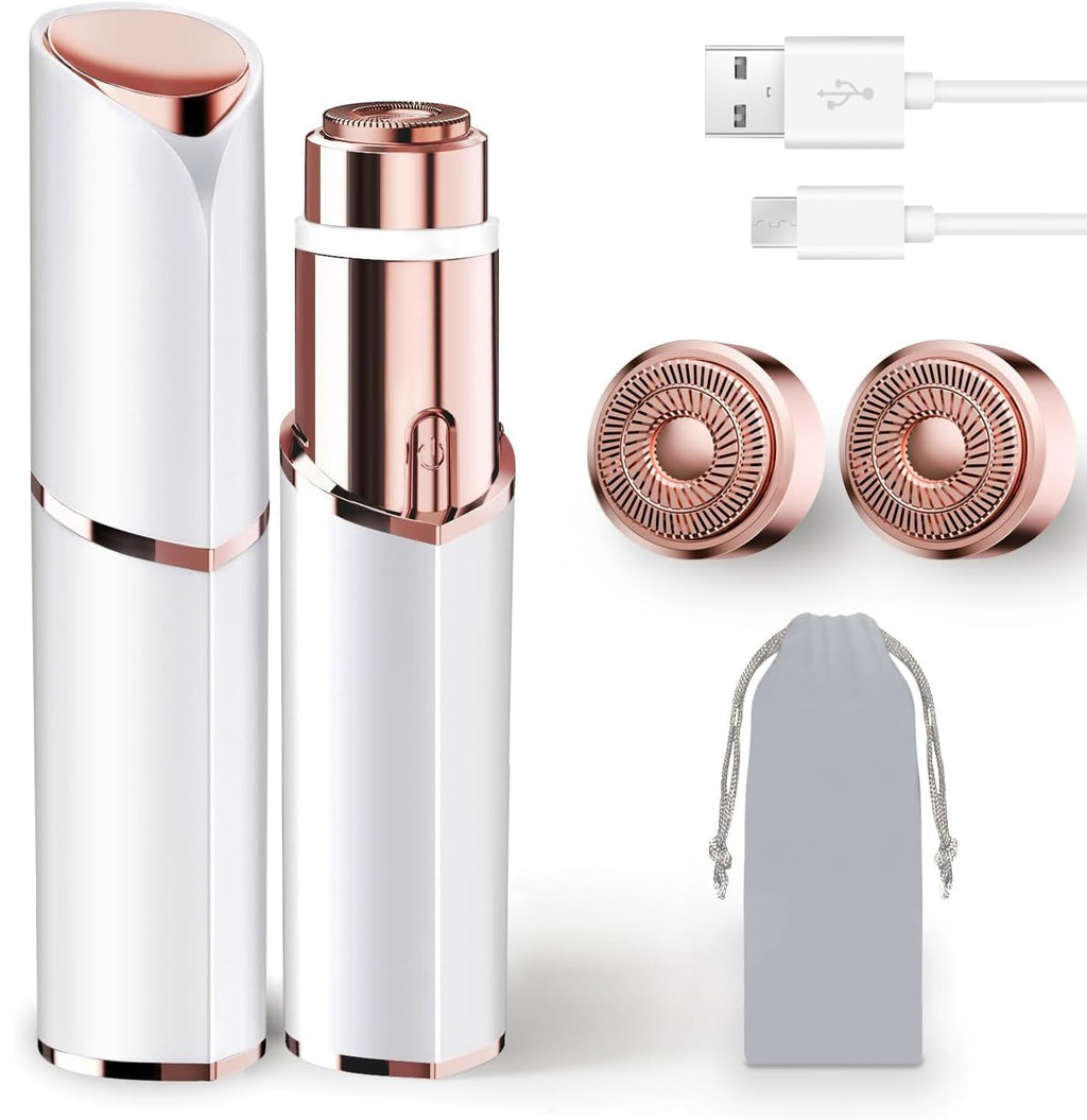 Rechargeable Facial Hair Remover with 2 Replacement Heads C641