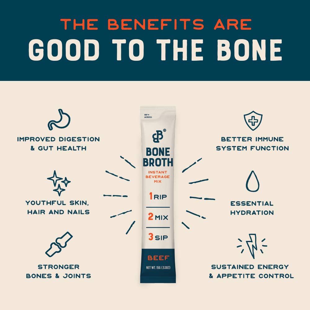 Beef Bone Broth Instant Powdered Mix 32 Pack Q5343