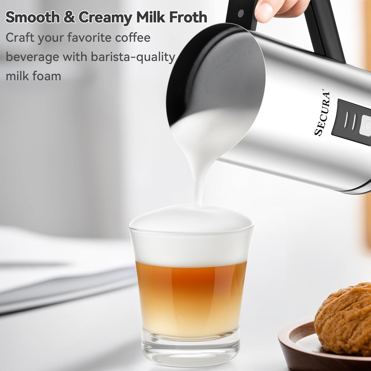 8.4oz Stainless Steel Milk Frother P179