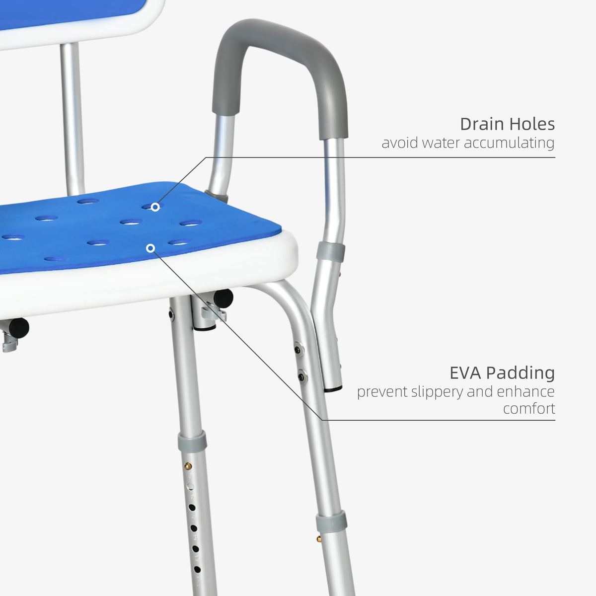 Padded Shower Chair with Arms and Back M313