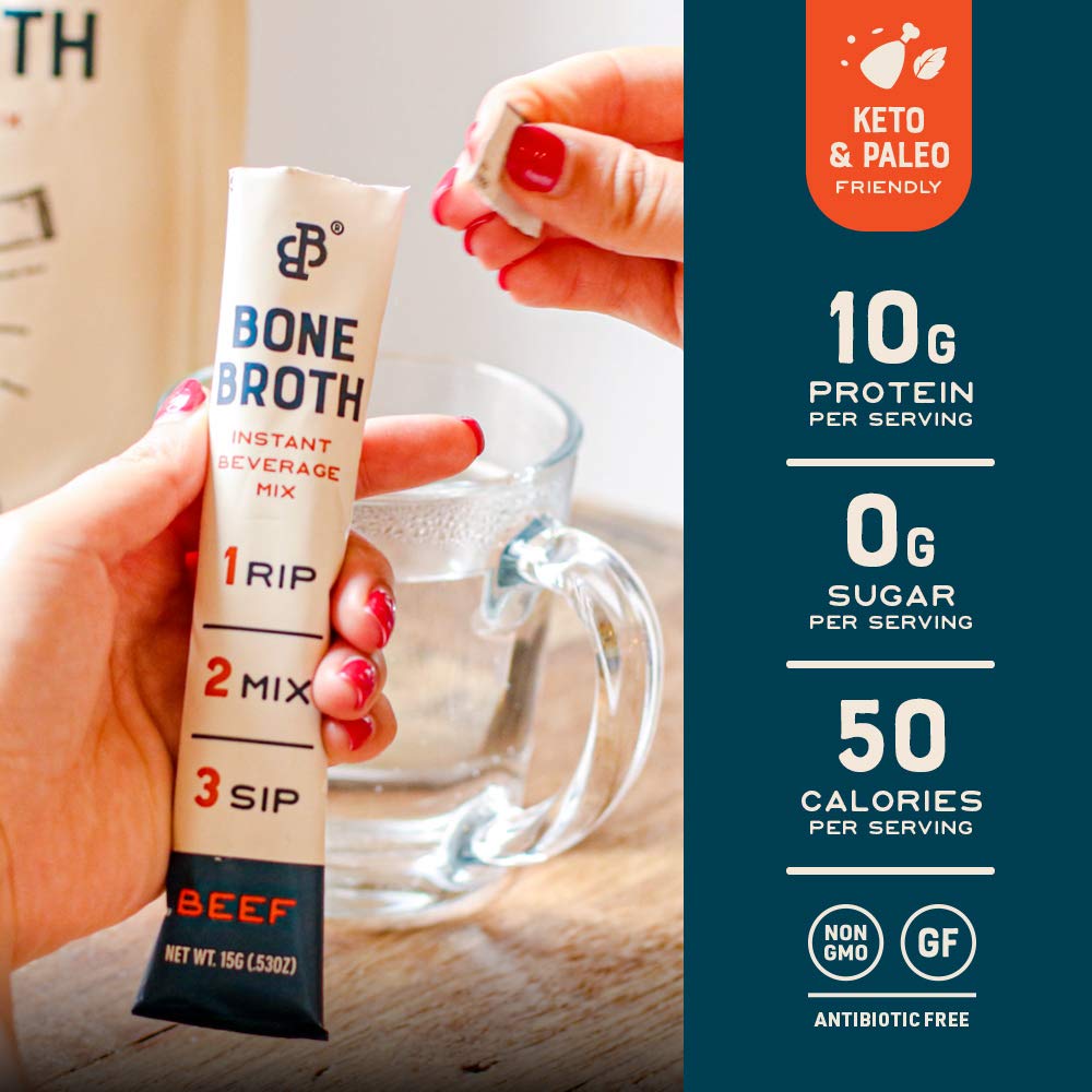 Beef Bone Broth Instant Powdered Mix 32 Pack Q5343