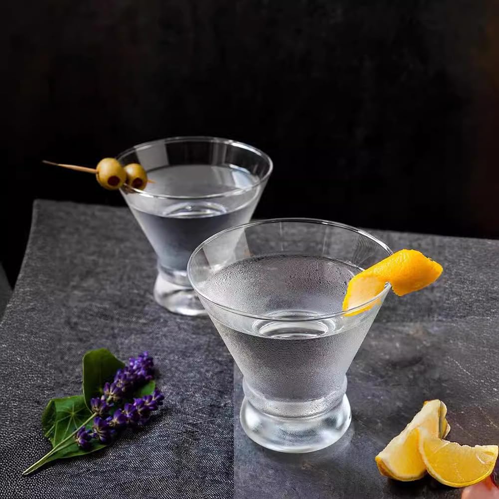 Set of 4 8 oz Stemless Martini Glasses L109
