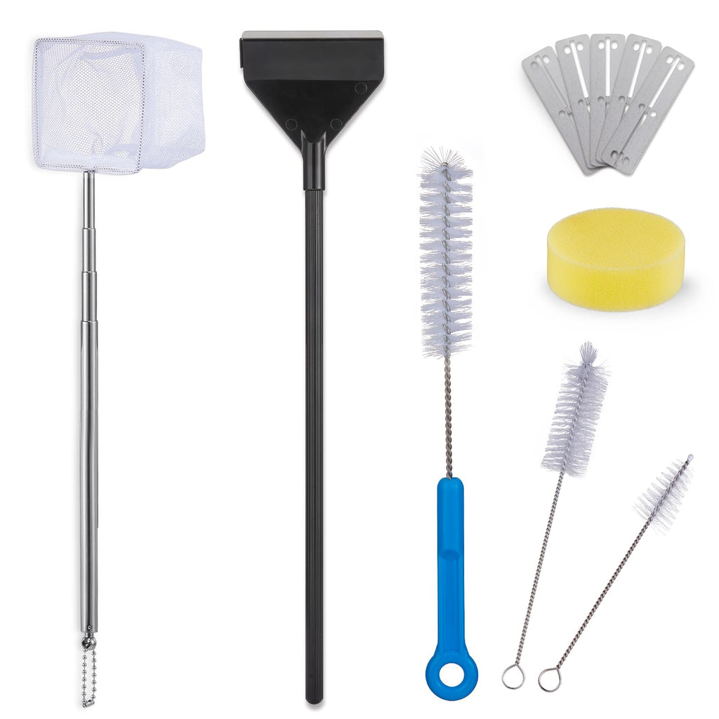 7-in-1 Fish Tank Cleaning Kit with Algae Scraper & Aquarium Brushes H378306