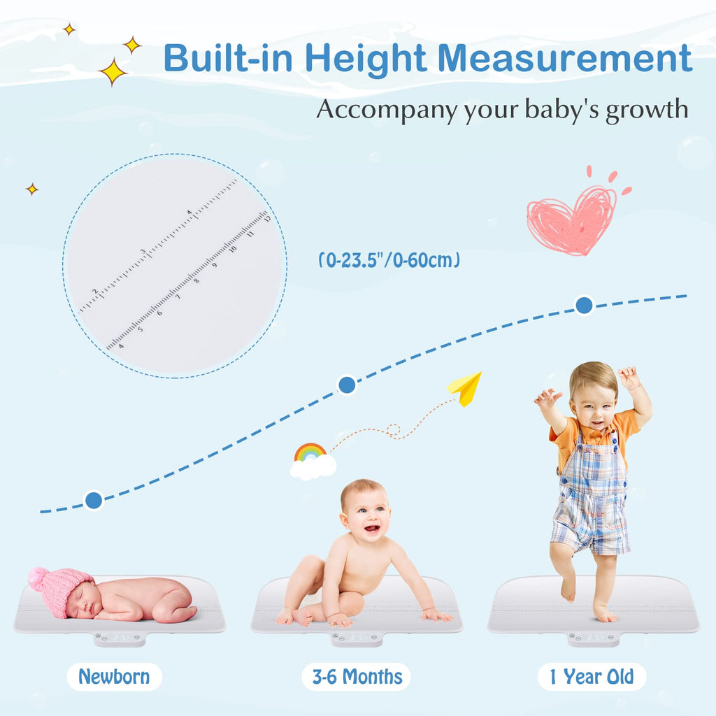 Baby Scale with Digital LED Display, 4 Weighing Modes, Curved Tray A8880
