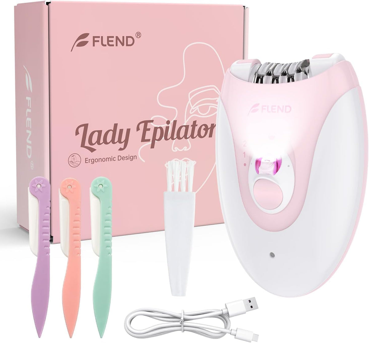 2-Speed Rechargeable Epilator with LED Light T550