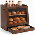 Wooden Double Layer Bread Box I726259