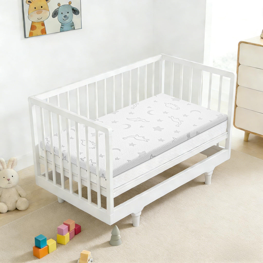 2" High Density Foam Crib Mattress Topper with Waterproof Washable Cover U638912