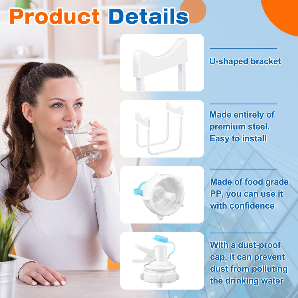 4 Sets Metal Water Jug Stand and Plastic Spigot Faucet M76155