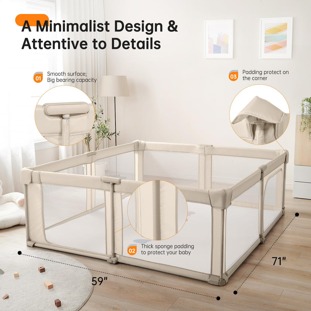 Foldable Baby Playpen with Gate B71649