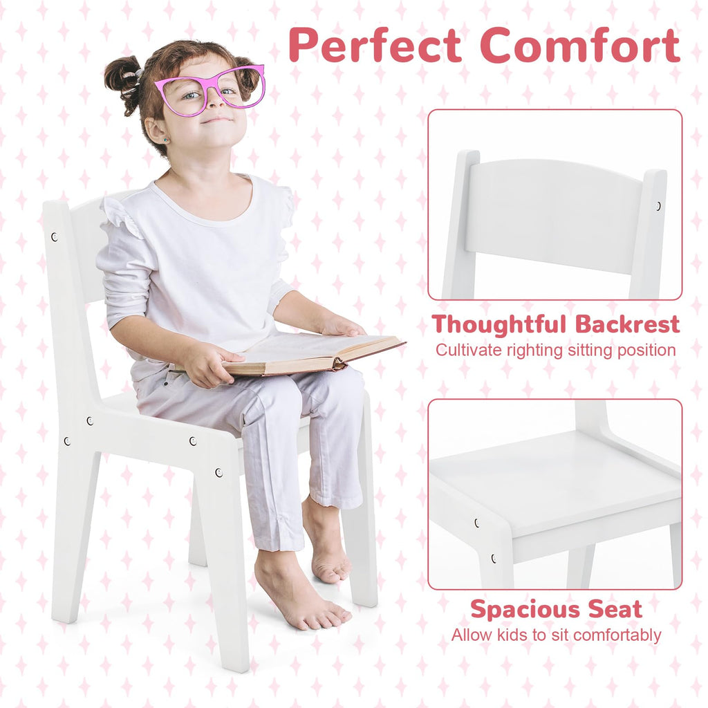 Kids Vanity Table and Chair Set with LED Lighted Mirror C292295