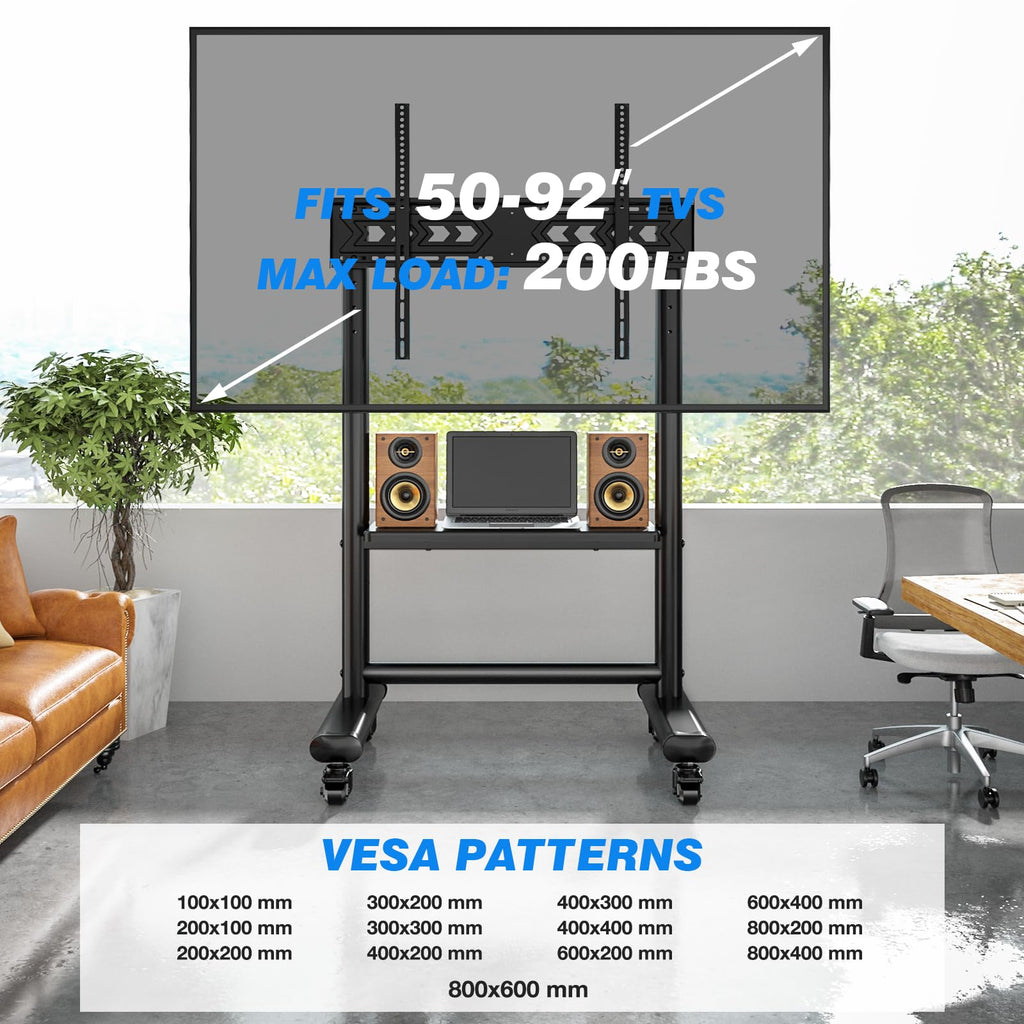 Heavy Duty Mobile TV Stand for 50-92 Inch TVs J548