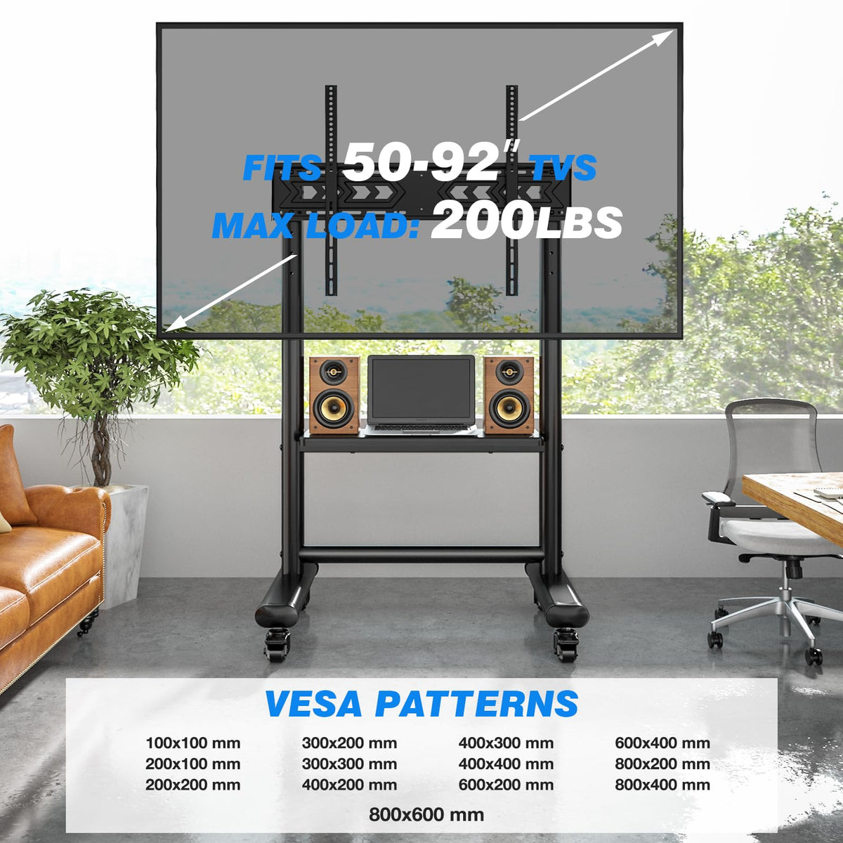 Heavy Duty Mobile TV Stand for 50-92 Inch TVs J548