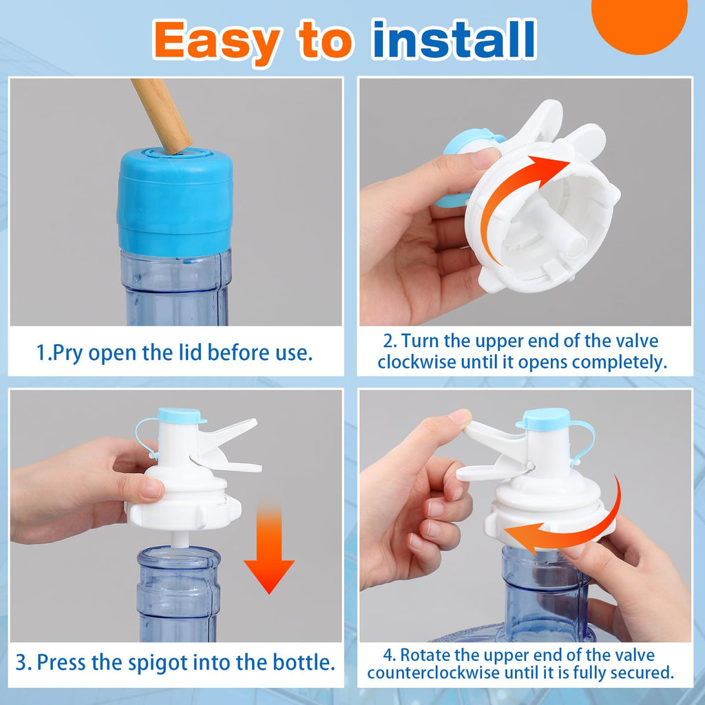 4 Sets Metal Water Jug Stand and Plastic Spigot Faucet M76155