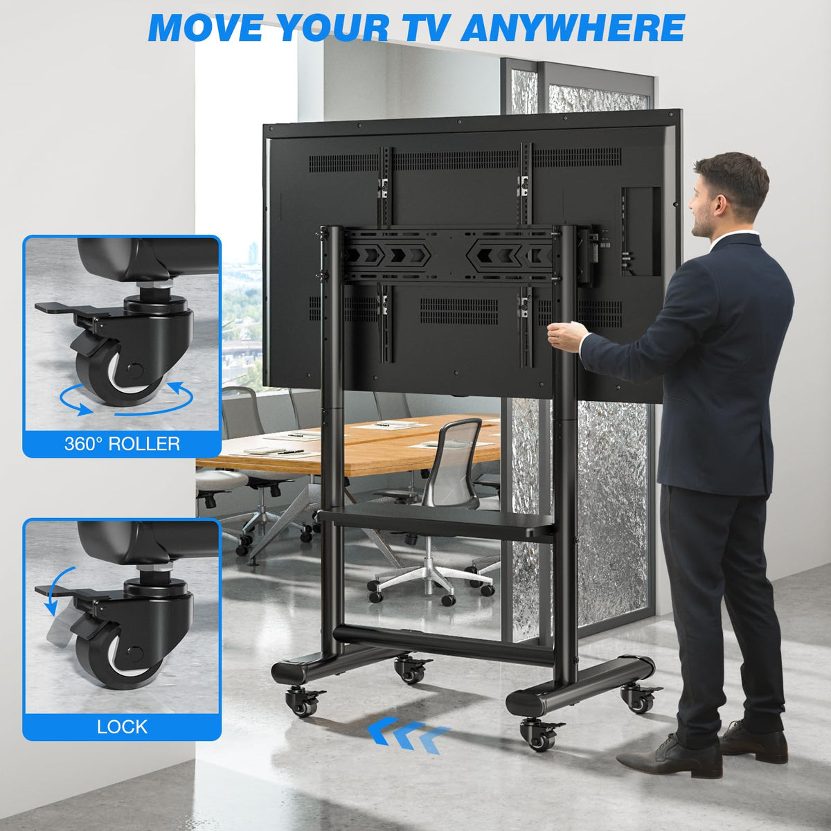 Heavy Duty Mobile TV Stand for 50-92 Inch TVs J548