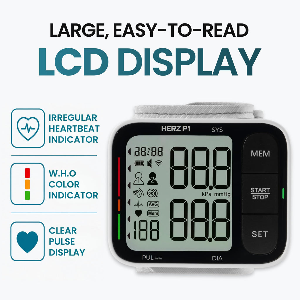 Wrist Blood Pressure Monitor with Large LCD Display and Adjustable Cuff Z55835