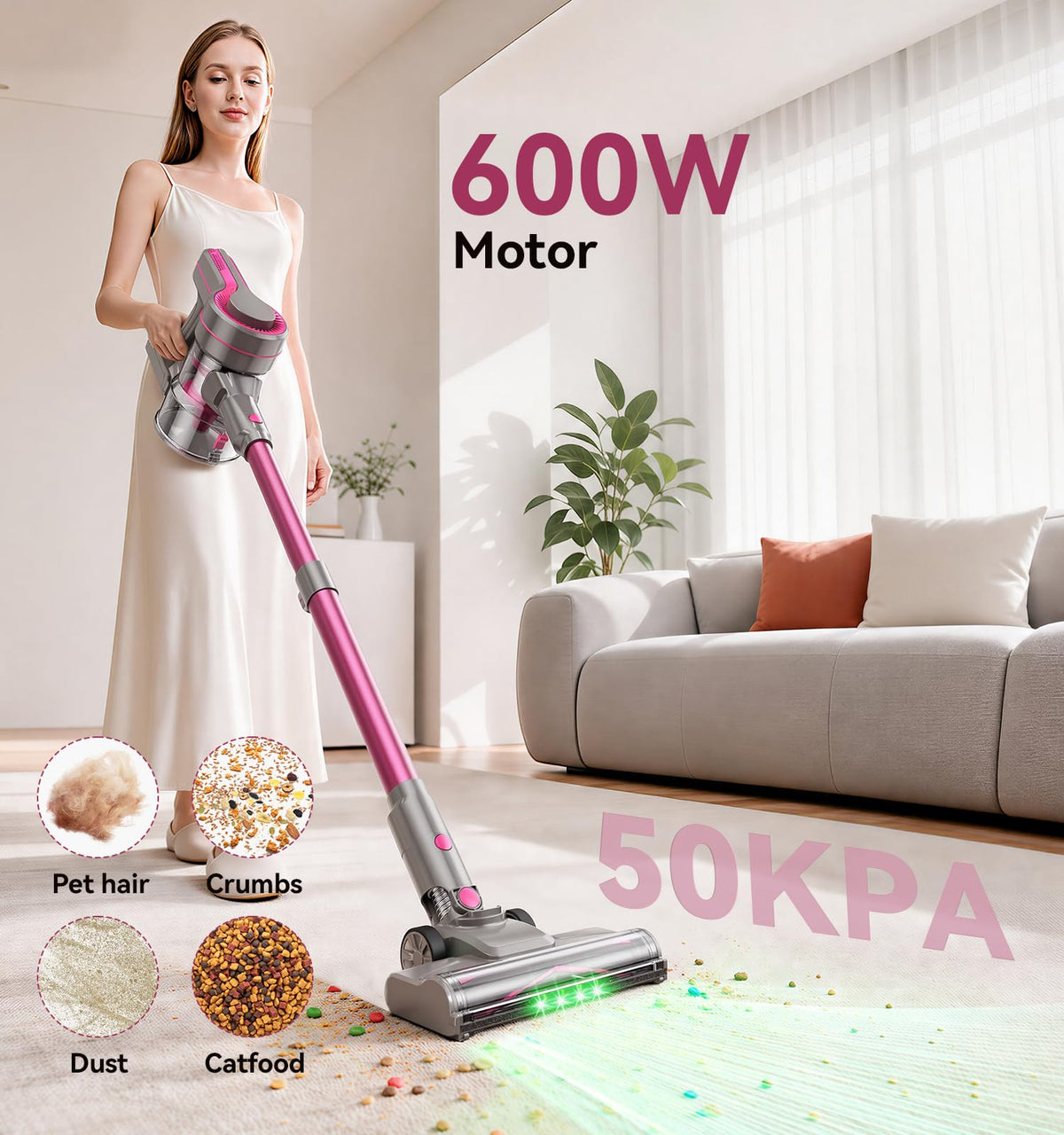 600W/50Kpa Cordless Stick Vacuum Cleaner L54985