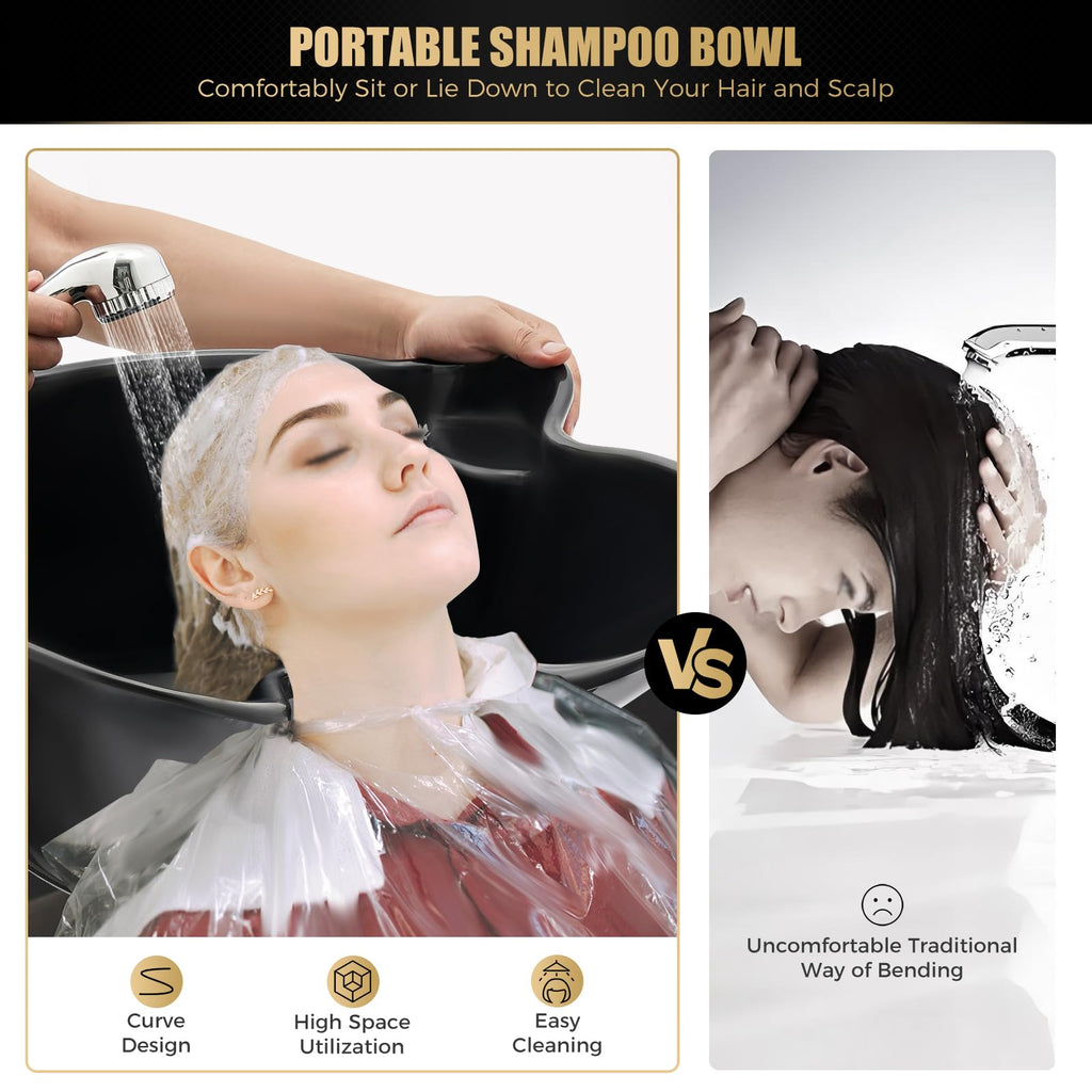 Portable Height Adjustable Plastic Shampoo Bowl N982740