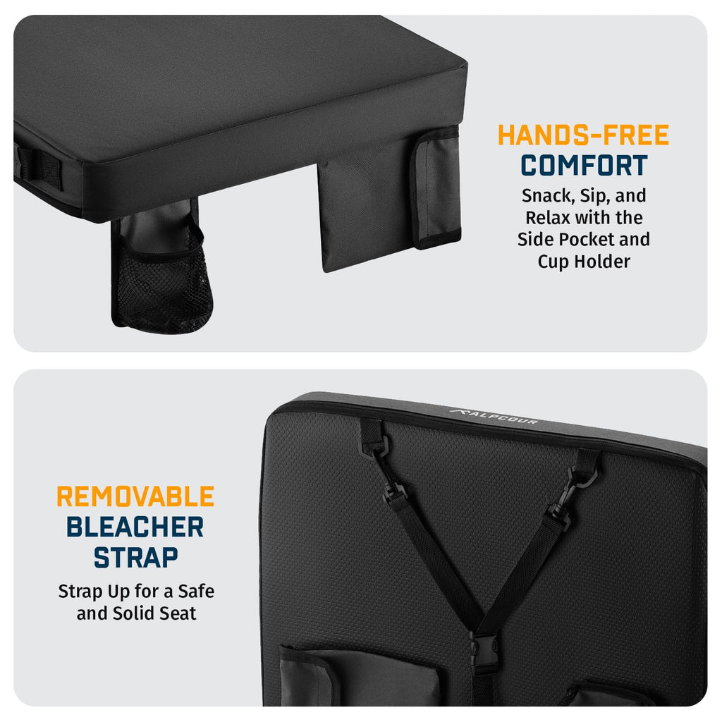 Portable Extra Thick Stadium Seat Cushion with Cup Holder A350816