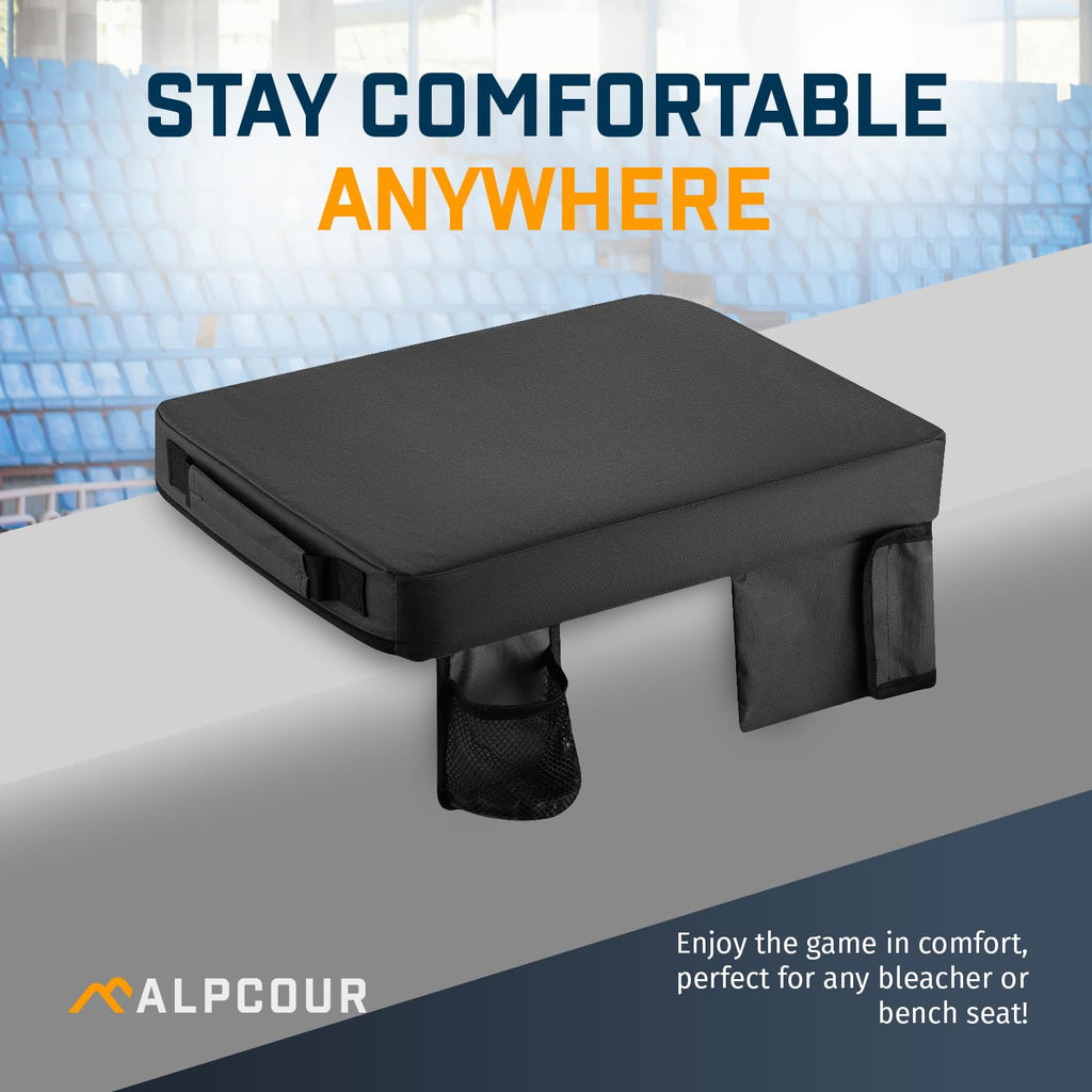 Portable Extra Thick Stadium Seat Cushion with Cup Holder A350816