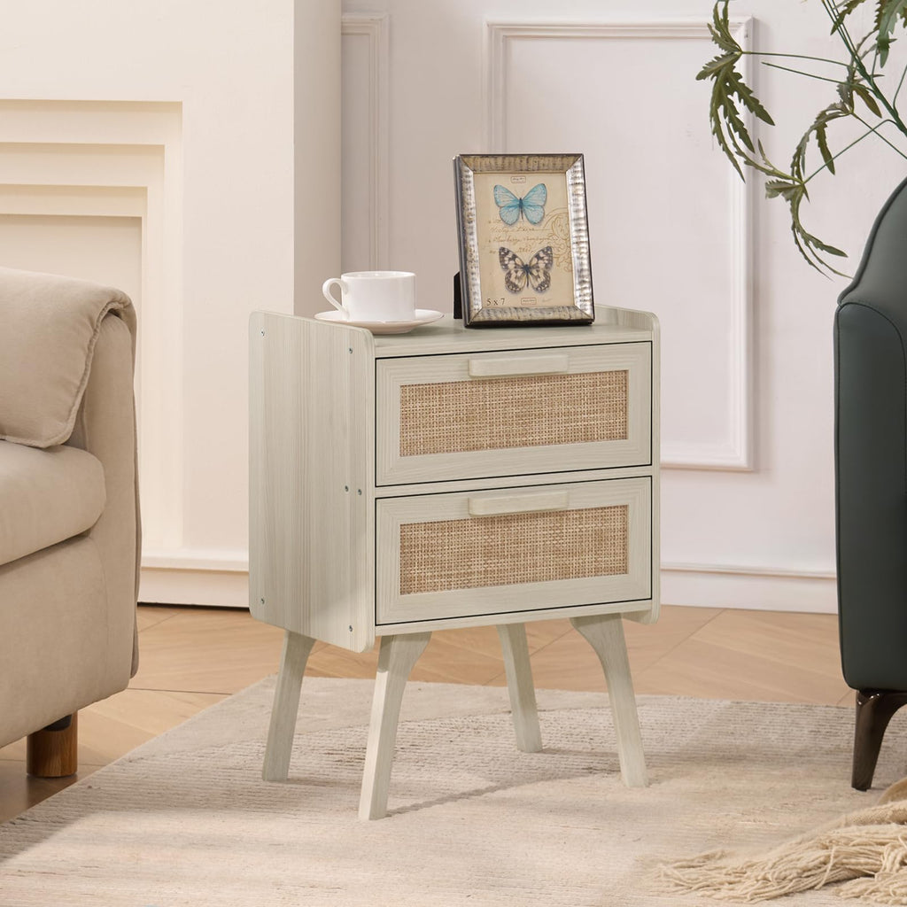 Rattan Night Stand with 2 Drawers F429