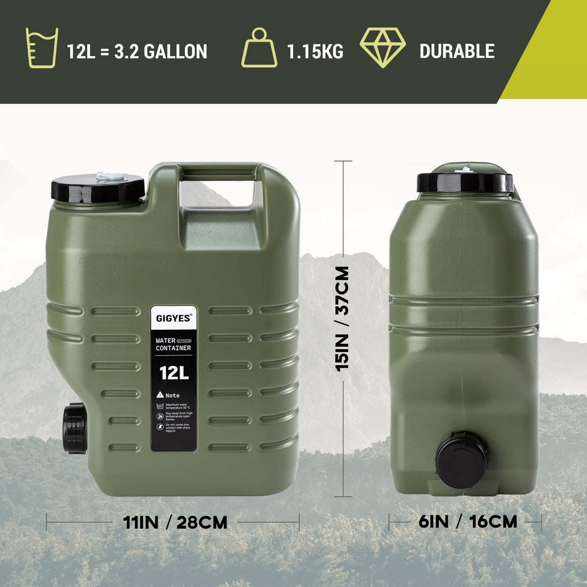 3.2 Gallon Camping Water Jug with Spout X3654