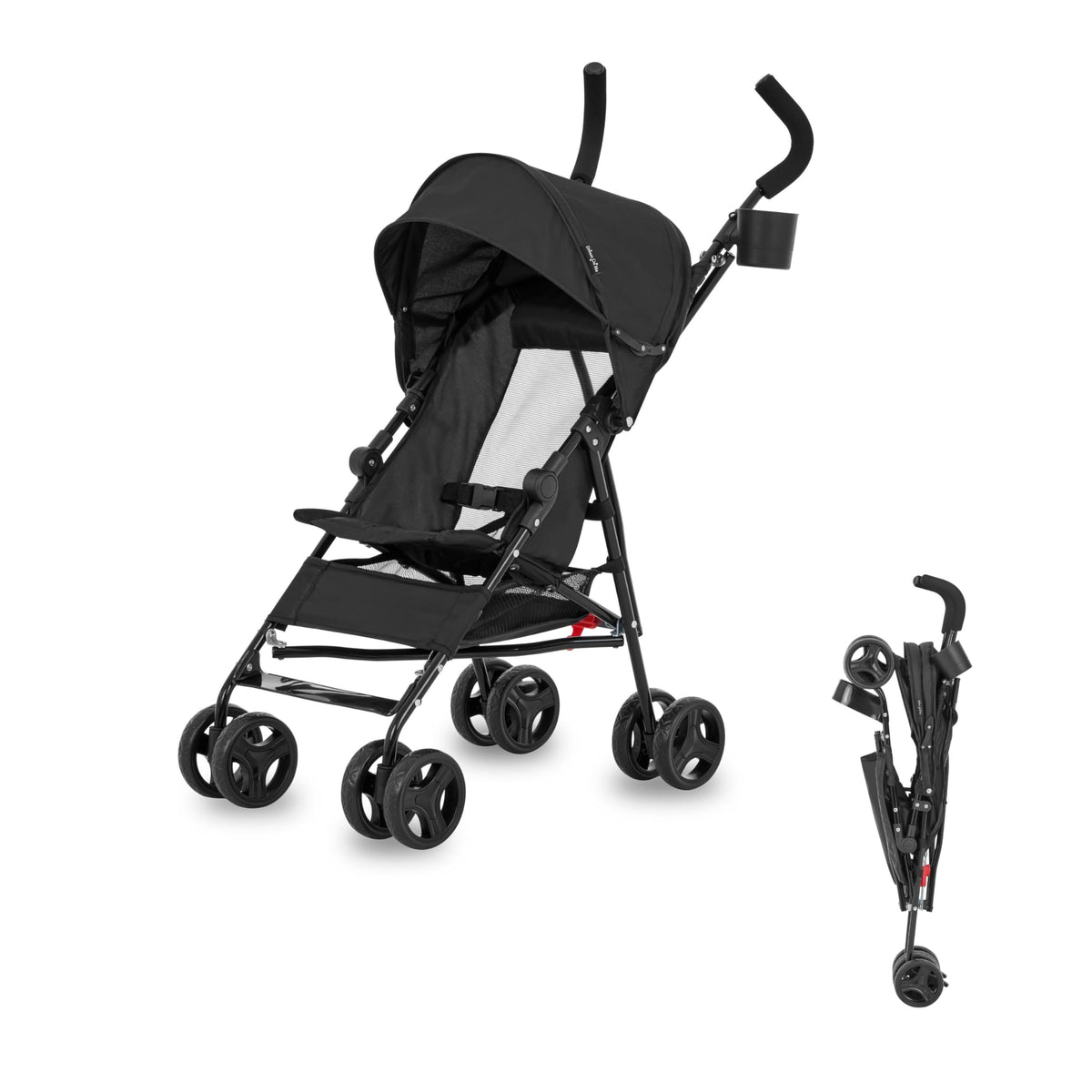 Lightweight Compact Umbrella Stroller with Cup Holder - Black M9776