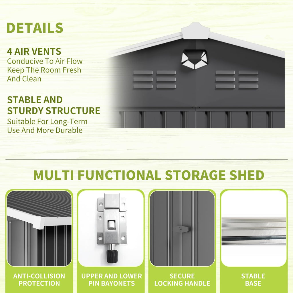 10x14 Metal Storage Shed with Lockable Doors R69567
