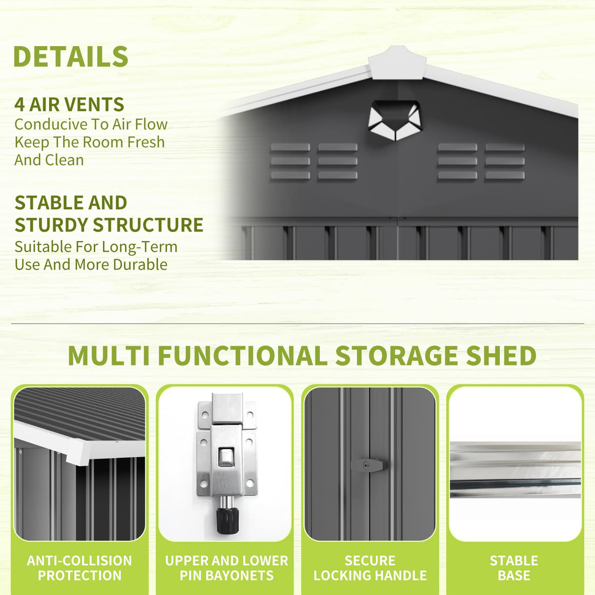 10x14 Metal Storage Shed with Lockable Doors R69567