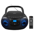 Portable CD Player Boombox with FM Radio, Bluetooth, Remote Control, Black T842