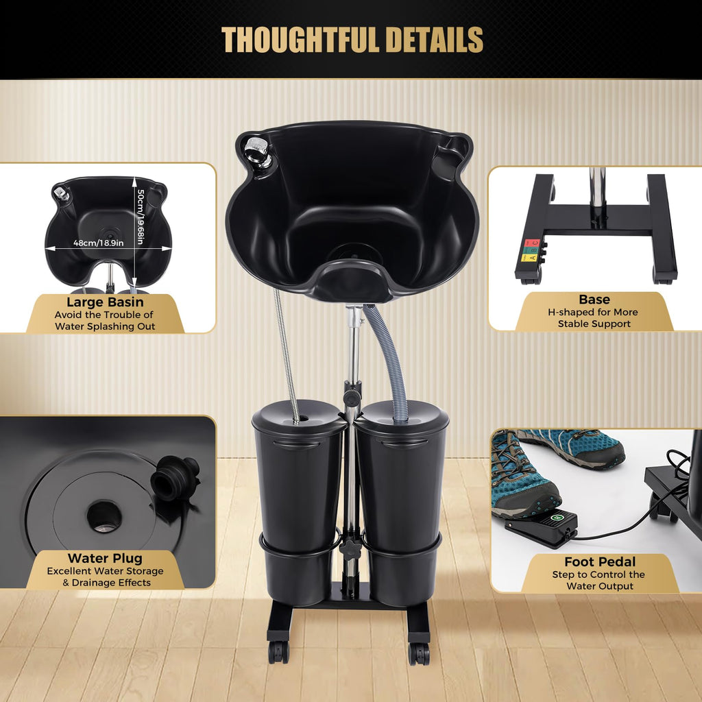 Portable Height Adjustable Plastic Shampoo Bowl N982740