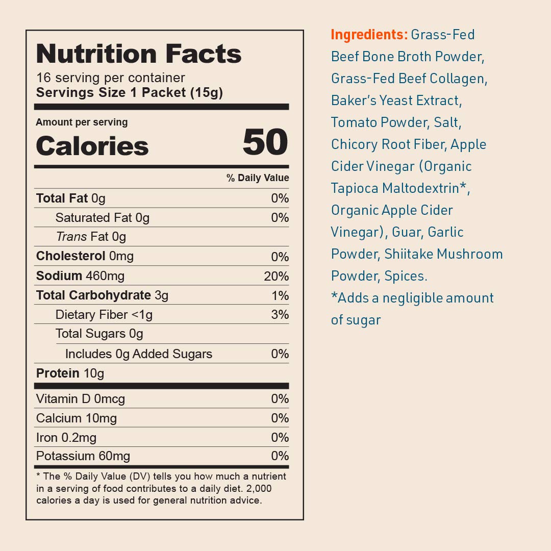 Beef Bone Broth Instant Powdered Mix 32 Pack Q5343