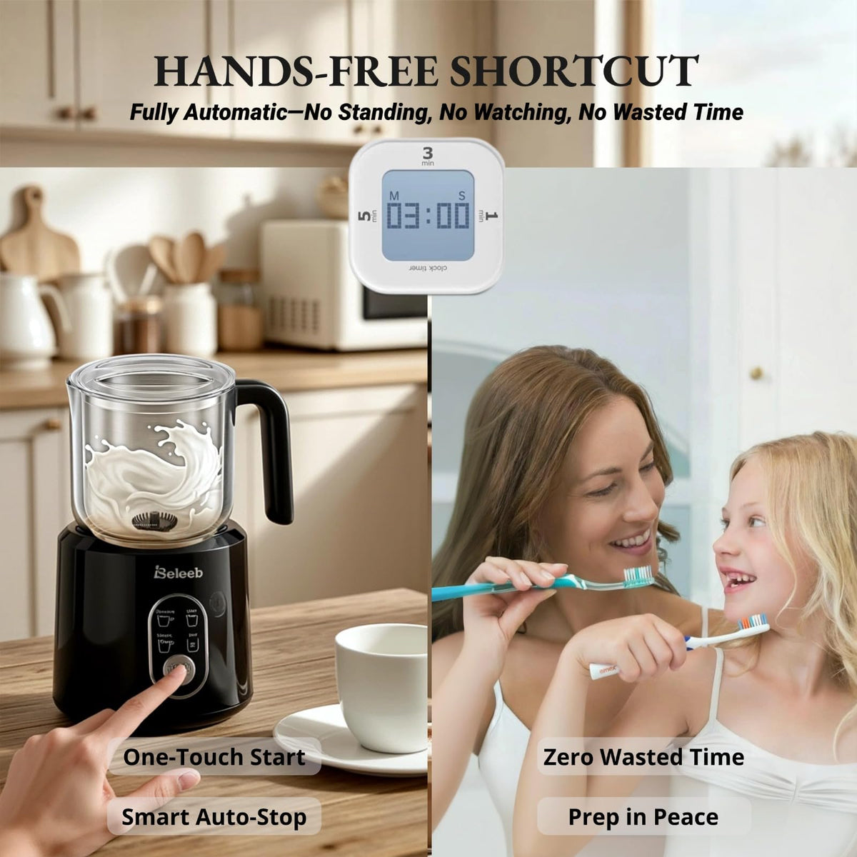 Detachable Milk Frother and Steamer 11.8oz N5536