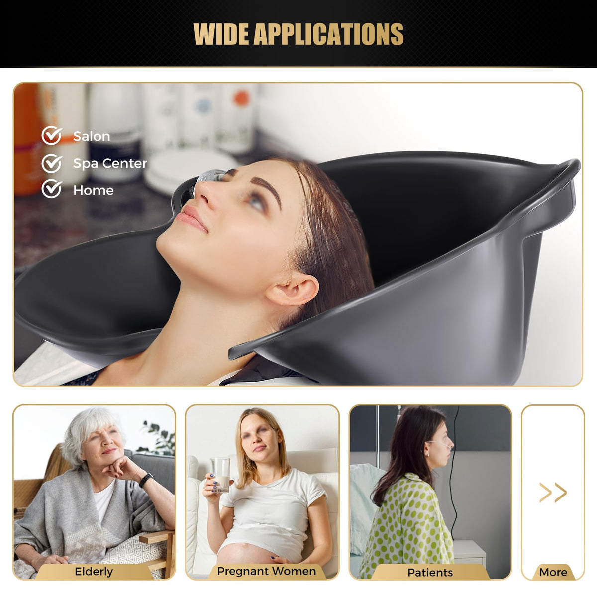 Portable Height Adjustable Plastic Shampoo Bowl N982740